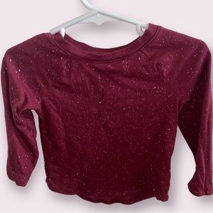 Maroon sparkly toddler shirt